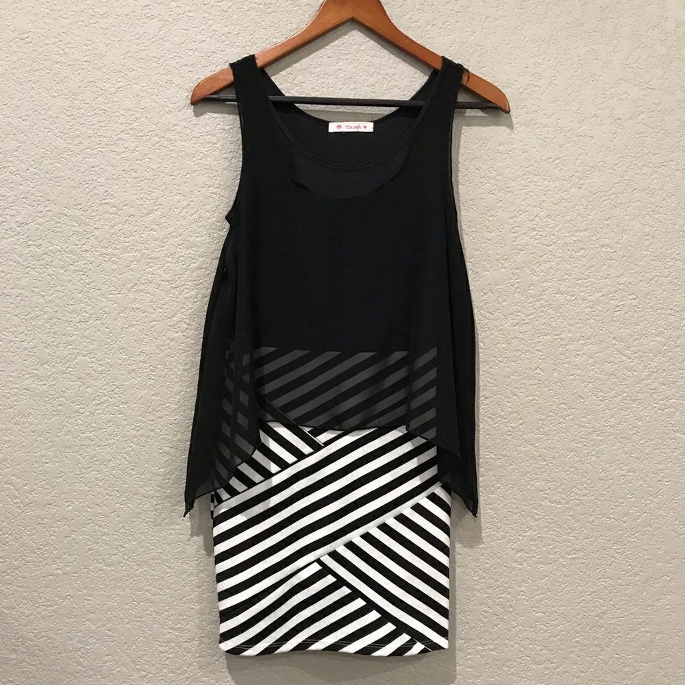 Black and White Sexy Bodycon Dress
